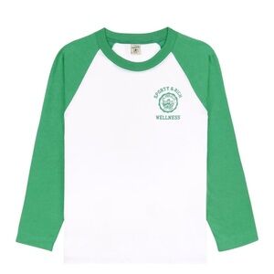 Sporty & Rich Green and White Raglan Shirt